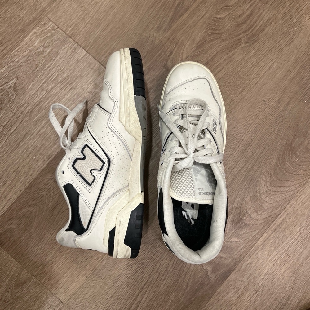 New Balance White and Black Athletic Shoes